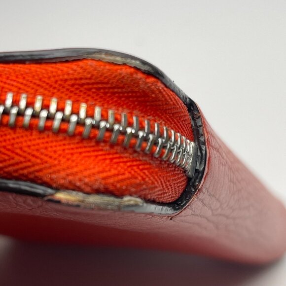 Celine Leather Zip Around Compact Bifold Wallet in Orange - Preowned - Picture 14 of 16